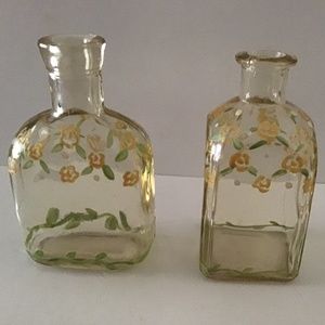 VINTAGE HAND PAINTED SMALL BOTTLES—set of 2
